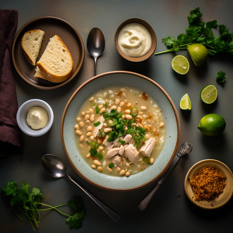 White Chicken Chili with SuckerPunch Three Pepper Pickles