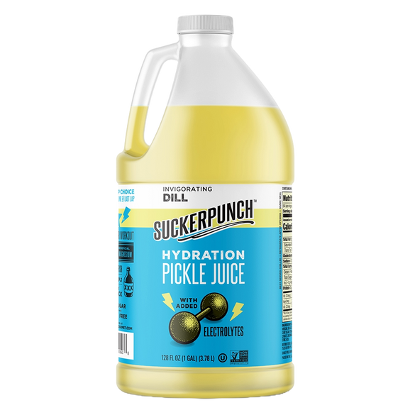 Sucker Punch Hydration Pickle Juice container on a white background