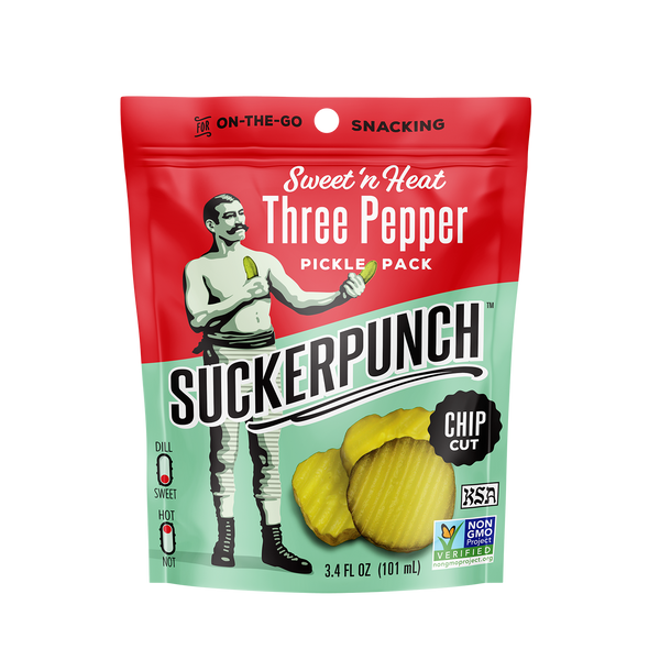 Sweet N' Heat 3-Pepper Snack Pack | Spicy Dill Pickles